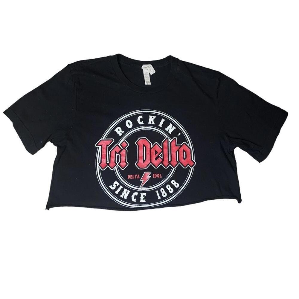 Rocklin Tri Delta Womens Crop Top T-Shirt Size Medium